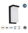 GLOBOSTAR® LOFT 60758 Μοντέρνο Φωτιστικό Τοίχου - Απλίκα LED 18W 1890lm 120° AC 220-240V Αδιάβροχο IP65 Φυσικό Λευκό 4500K - Bridgelux SMD Chip - Μαύρο Ματ - Μ24.5 x Π11 x Υ9.5cm - 3 Χρόνια Εγγύηση
